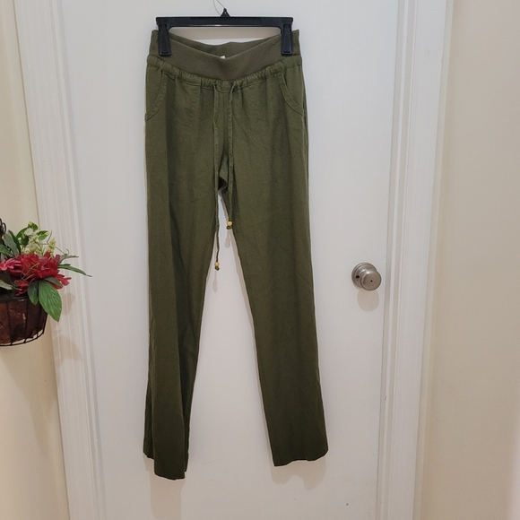 Love tree  linen cotton blend casual pants in olive sz M - Picture 2 of 9